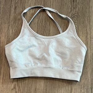 Powder blue Sports Bra with Scoop Neckline and Thin Straps by AYBL